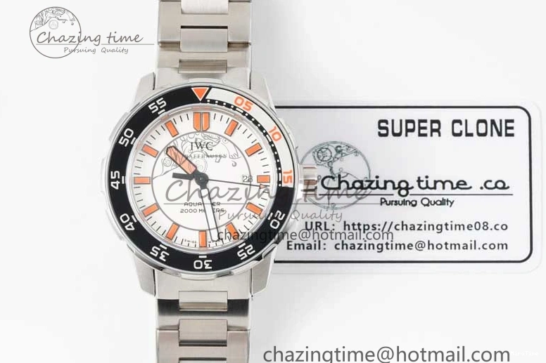MIROTIME 0725 BestValue Aquatimer Automatic SS RSF 1:1 Best Edition White Orange Dial on SS Bracelet A 7072
